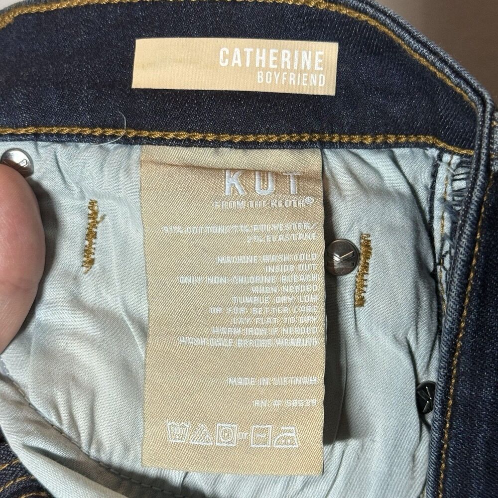 Kut From the Kloth Women's Catherine Boyfriend Cut Blue Denim Jeans Size 10 - Picture 13 of 16